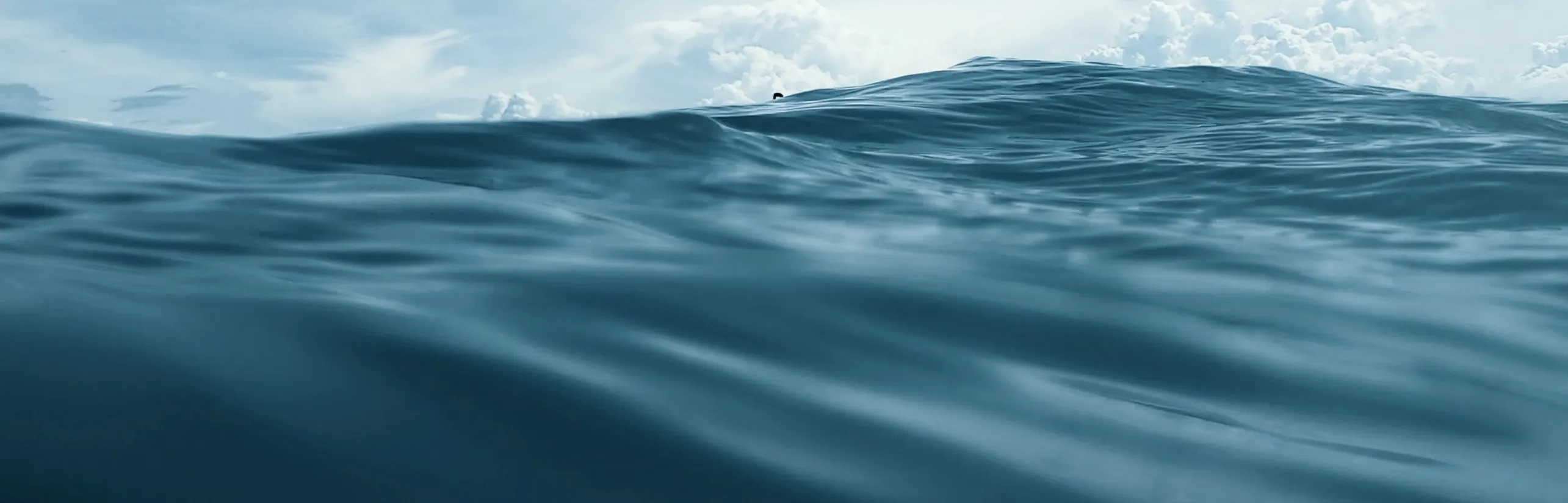 Ocean view with cloudy blue sky